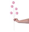 25  Chenille Twirl Ball Pick: Pink & White on Sale