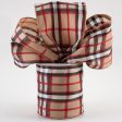 4  Luxe Plaid Ribbon: Brown, Black, Red, White (10 Yards) Online Hot Sale