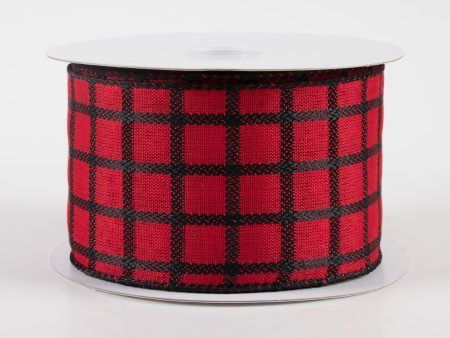 2.5  Woven Trellis Ribbon: Red & Black (10 Yards) Online Hot Sale