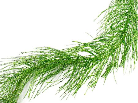 5  Glittered Pine Garland: Lime Green Supply