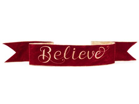 [D Stevens] 6  Believe Velvet Banner: Red Online Sale