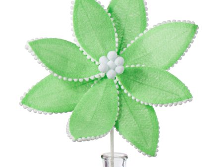 12  Felt Poinsettia Ball Fringe Stem: Mint Green Online Sale