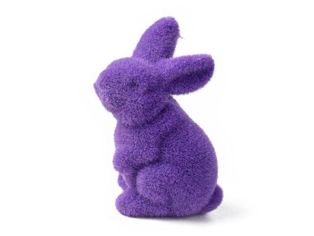 6  Flocked Standing Rabbit: Lavender Online now