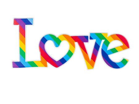 13  Metal Embossed Sign: Rainbow Love Sale