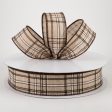 1.5  Cornelia Plaid Ribbon: Brown, Black & White (50 Yards) Discount