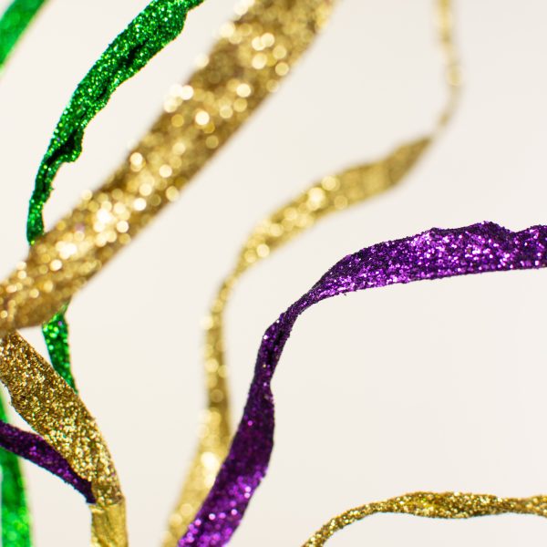 36  Glitter Curly Paper Grass Spray: Purple, Green, Gold For Cheap