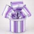 2.5  Horizontal Stripes Satin Ribbon: Purple & White on Lavender (10 Yards) Cheap