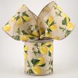 4  Linen Lemons & Bees Ribbon: Natural (10 Yards) Sale