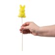 12  Flocked Standing Rabbit Pick: Yellow Supply