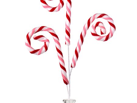 29  Spiral Candy Cane Spray: Light Pink & Red Online Sale