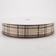 1.5  Cornelia Plaid Ribbon: Brown, Black & White (50 Yards) Discount