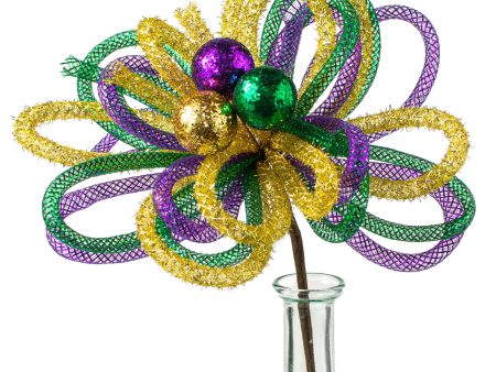 12  Foil & Tinsel Tubing Glitter Ball Pick: Purple, Green, Gold Fashion