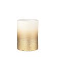 4  Two-Tone Flameless Candle: Gold & White Discount