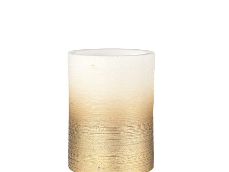 4  Two-Tone Flameless Candle: Gold & White Discount