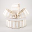 1.5  Cream Burlap White Stripes Ribbon (10 Yards) Online