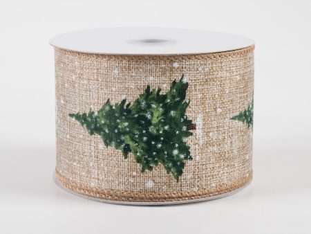 2.5  Snowy Sage Tree Natural Linen Ribbon (10 Yards) Online