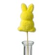 12  Flocked Standing Rabbit Pick: Yellow Supply