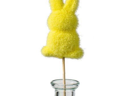 12  Flocked Standing Rabbit Pick: Yellow Supply