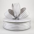 1.5  Cabana Stripes Ribbon: White on Grey Satin (50 Yards) Online Hot Sale