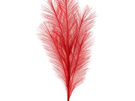 32  Fabric Pampas Grass Spray: Red For Discount