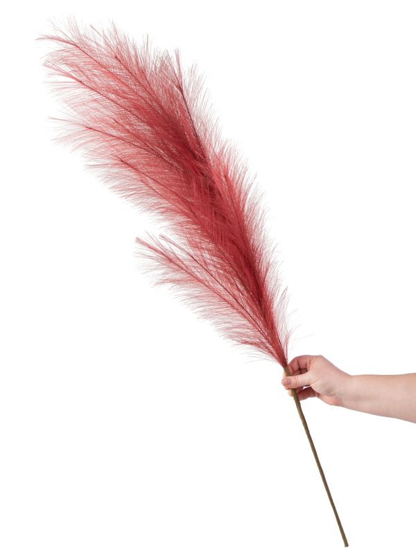 43  Fabric Pampas Grass Spray: Burgundy For Cheap