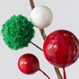 24  Shiny Fuzzy Mix Ball Pick: Red, Green, White For Cheap