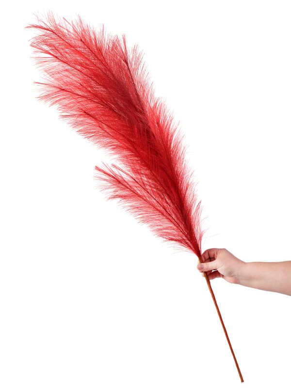 43  Fabric Pampas Grass Spray: Red Fashion