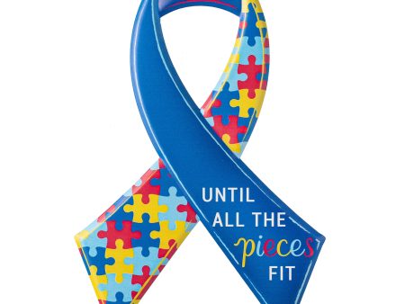 12  Metal Embossed Sign: Autism Support Ribbon For Discount