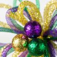 12  Foil & Tinsel Tubing Glitter Ball Pick: Purple, Green, Gold Fashion