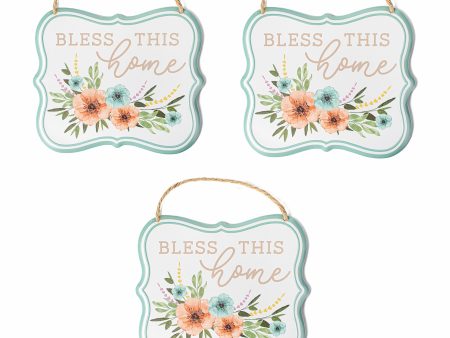 7  Embossed Bless This Home Metal Signs (3) Online now