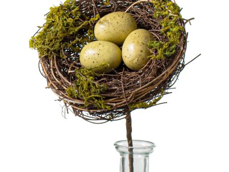 10  Mossy Bird Nest with Eggs Pick Hot on Sale