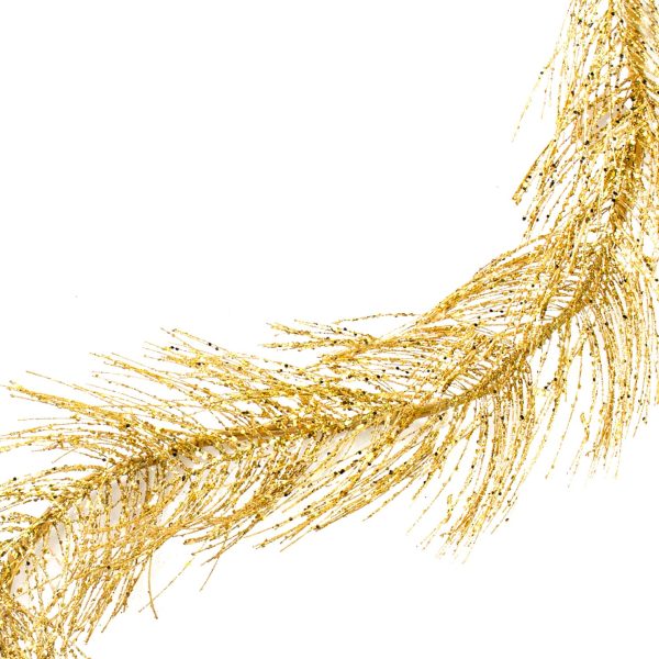 5  Glittered Pine Garland: Gold Fashion