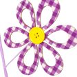 26  Fabric Hollow Gingham Flower Spray: Lavender Fashion