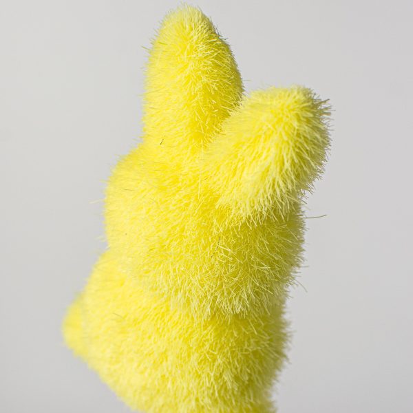 12  Flocked Standing Rabbit Pick: Yellow Supply