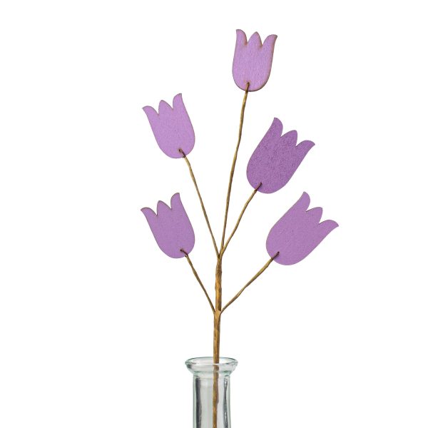 14  Wooden Tulip Pick: Purple For Sale