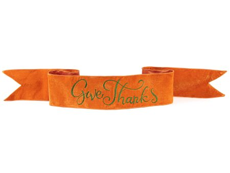 [D Stevens] 6  Give Thanks Velvet Banner: Orange Discount