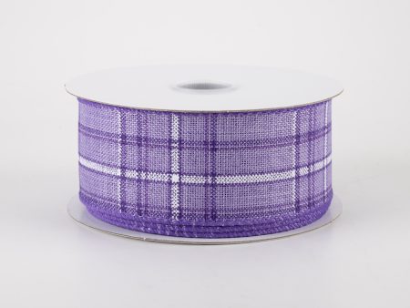 1.5  Cornelia Plaid Ribbon: Purple, Lavender & White (10 Yards) on Sale