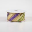 1.5  Mardi Gras Diagonal Stripes Lamé Ribbon (10 Yards) Online Sale