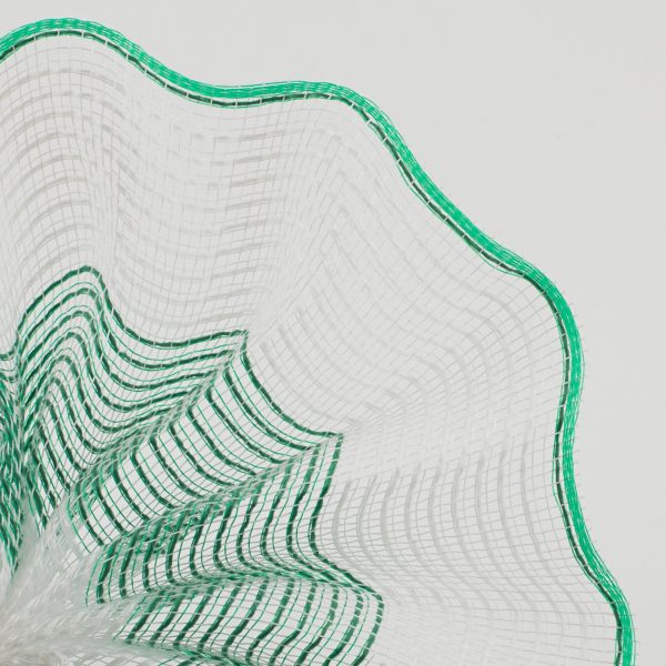 10  Wide Stripe Fabric Mesh: White & Emerald Green For Cheap