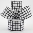 2.5  Woven Trellis Ribbon: White & Black (10 Yards) Online