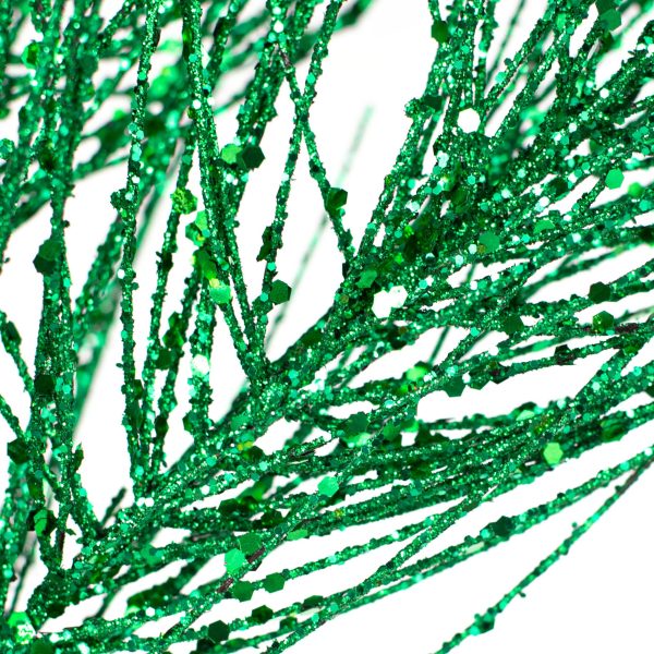 38  Glittered Pine Spray: Emerald Green Online Hot Sale