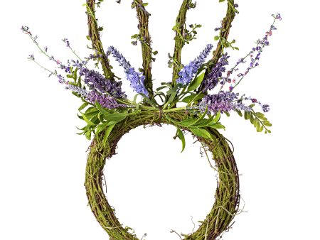 19.5  Twig Bunny Wreath with Lavender For Discount