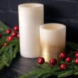 4  Two-Tone Flameless Candle: Gold & White Discount