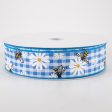 1.5  Daisies & Bees Ribbon: Cobalt Blue Gingham (50 Yards) For Cheap