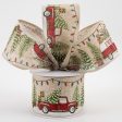 2.5  Van & Truck With Christmas Tree Ribbon: Natural (10 Yards) on Sale