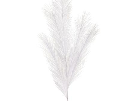 32  Fabric Pampas Grass Spray: White For Sale