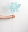 12  Felt Poinsettia Ball Fringe Stem: Light Blue on Sale