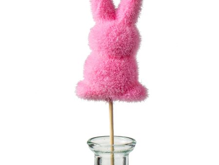 12  Flocked Standing Rabbit Pick: Pink Discount