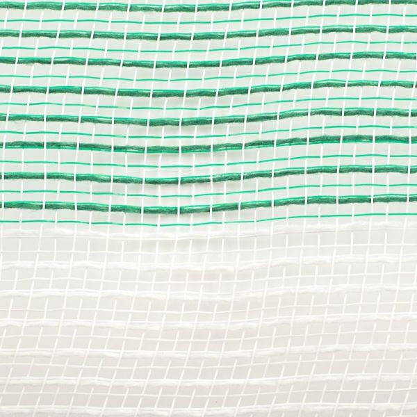 10  Wide Stripe Fabric Mesh: White & Emerald Green For Cheap