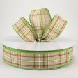 1.5  Cornelia Plaid Ribbon: Natural, Fuchsia, Green & White (50 Yards) For Discount